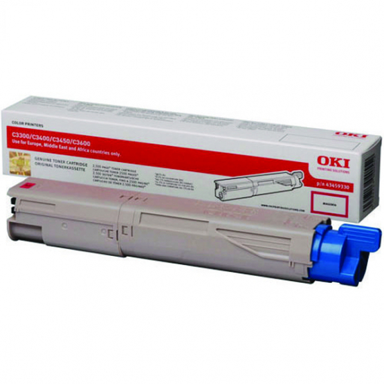 Oki C3450/3000/3400 Magenta Original Toner Cartridge - High Capacity (43459330) 